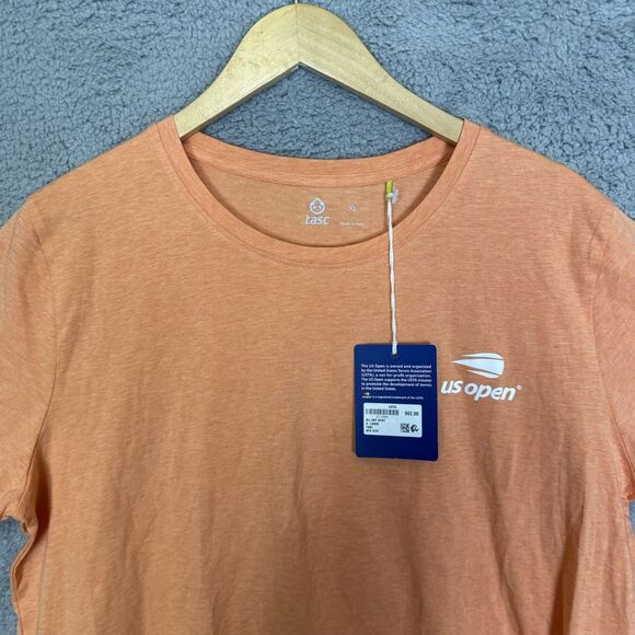 S Tasc Performance Shirt Womens‎ XL Orange Short Sleeve Moisture Wicking US Open - Picture 2 of 9